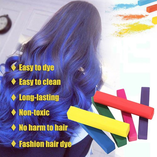Joyeee Chalk Hair Color for Girls, Adults, Men, Boys, Women and Kids, 12 Colors Washable Hair Chalk for Girls, Water-Soluble Kid Safe Temporary Hair Dye, Chalk for Kids Party Favors Draw Painting