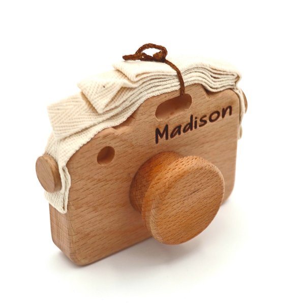 Wooden CAMERA TOY, Kids Gift for Christmas, Toys for Toddlers, Montessori, Sensory, 1st Birthday Gift, Sensory Toys, Handcrafted Gifts, Toy with Name