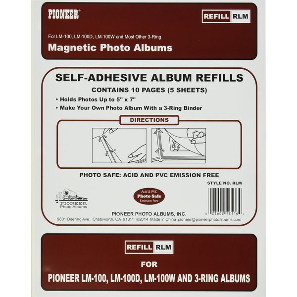 Refill Pages for LM-100, LM-100D and LM-100W Photo Albums, 10 Pages (5 Sheets)