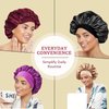 4PCS Silk Bonnet for Sleeping,Hair Wrap Satin Bonnets Shower Cap for Black Women Men, Elastic Wide Band Hair Bonnet Cap for Sleeping Curly Hair(Black & Wine Red & Purple & Brown)