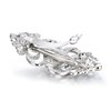 EVER FAITH Party Austrian Crystal Hair Barrette Clip, Victorian Inspired Art Deco Two Heart Hair Accessories for Women Grey Silver-Tone