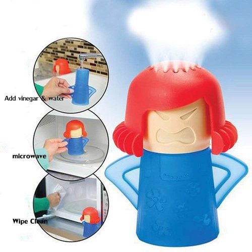 Angry Mama Microwave Cleaner, Microwave Oven Steam Cleaner, Angry Mom Steamer Cleaning Crud Easily in Minutes, Steam Cleans and Disinfects with Vinegar and Water for Kitchen