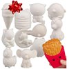 SCS Direct DIY Party Craft Kit Jumbo Blank Slow-Rising Squishies -12 Different 4-6" Designs -White Kawaii Sqwishy Toys for Painting, Soft Scented Stress Relief Art Crafts -Kids Holiday Birthday Gift
