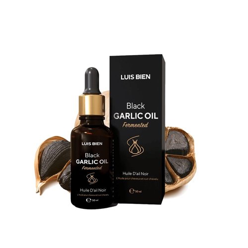 Luis Bien Black Garlic Oil – 50ml Fermented Garlic Oil for Hair Growth – Premium Potent Formula - Regenerates and Nourishes - Promotes Regrowth and Healthier Scalp – Easy to Apply