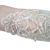 JISEN Women Banquet Party Fingerless Elegant Lace Embroidered Bridal Gloves 11 Inch Champagne