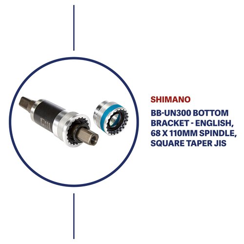SHIMANO BB-UN300 Bottom Bracket - English, 68 x 110mm Spindle, Square Taper JIS