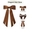 Black and Beige Hair Bows for Women - 2pcs Silky Satin Women Hair Bow Clips Ponytail Holders Hair Ribbon for Women Girls