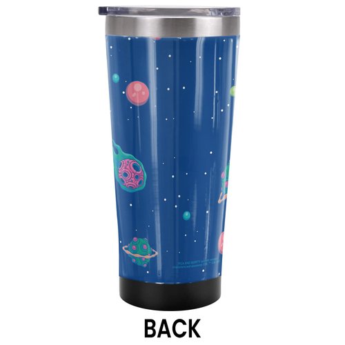 Rick And Morty OFFICIAL Rescue 20 oz Travel Tumbler, Stainless Steel, Vacuum Insulated with Leak Resistant Slide-Lock Lid