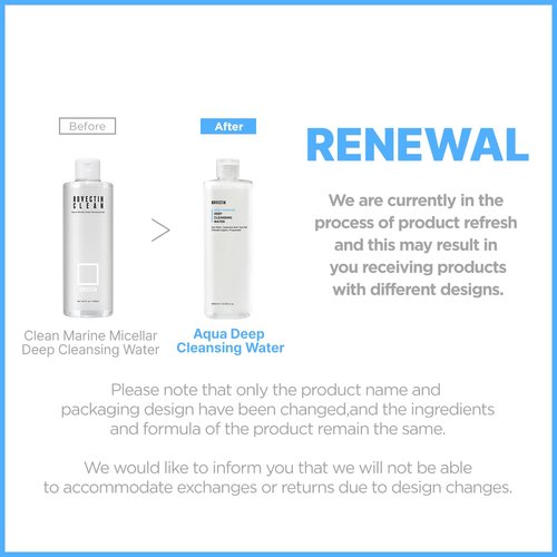 ROVECTIN Aqua Deep Cleansing Water (13.5fl.oz, 400ml)- Impurities Remover from Ocean deep with Hyaluronic Acid and Marine Plants from Jeju Island