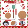 Gilprop 24 Set Christmas Snowman Craft for Kids Snowman Coaster Craft Kit DIY Make Your Own Snowman Craft Xmas Craft for Christmas Winter Party Holiday Class Home Family Activities