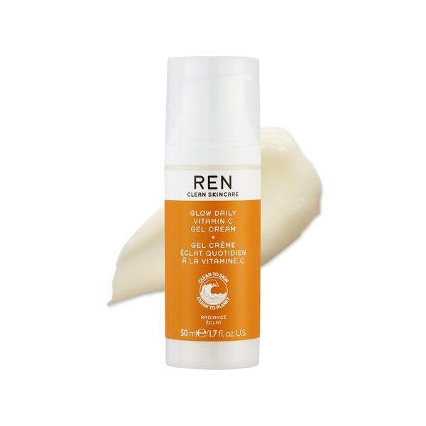 REN Clean Skincare Vitamin C Glow Daily Gel Cream for Face - Brightening Facial Moisturizer, Lightweight & Hydrating Daily Lotion, Revive Dull-Looking Skin & Uneven Skin Tone
