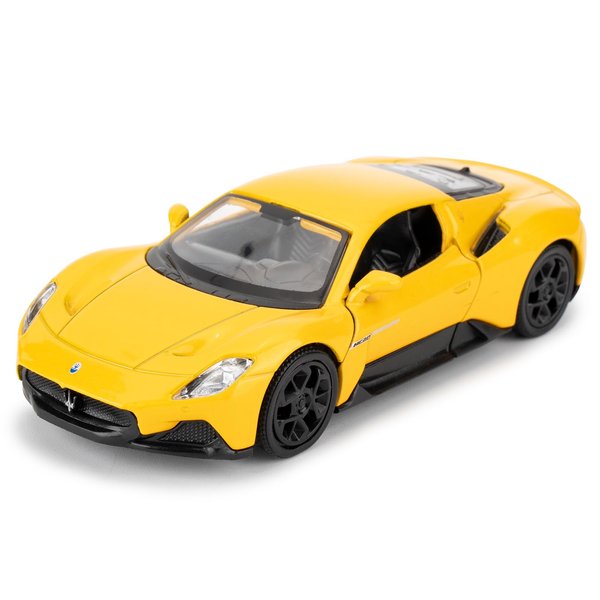 RMZ City Alloy Toy Car, 1/36 Scale Maserati MC20 Diecast Model Car, Toy Car with Pullback Function, Model Toys for Collecting and Decorating, Car Gifts for Boys and Girls (Yellow)