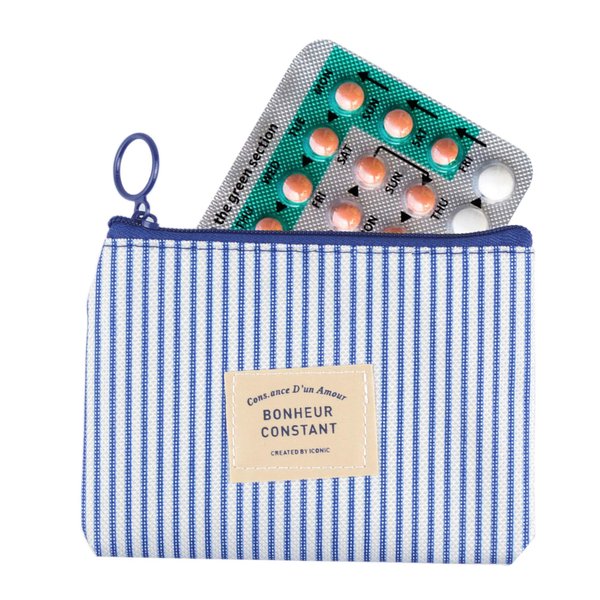 2 Pack Birth Control Pill Cases with 3"×4" for Women Privacy Protection Contraceptive Medicine Case Holder Packet Sleeve Pocket Pouch Wallet