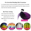 Ai Yuchen Purple Ombre Braiding Hair Pre Stretched Colored Hair Extensions for Braiding Micro Box Braids Prestretched Pre Stretched Braiding Hair Ombre 26 inch 3 Packs