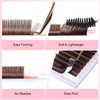 ALLOVE Colored Eyelash Extension Super Easy Fan Brown Volume Lash Extensions 0.05mm D Curl 15-20mm Mixed Tray Rapid Blooming Colorful Volume Lashes Self Fanning Lash Extension Supplies