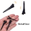100pcs Black Single Prong Curl Clips Sectioning Clips Metal Alligator Hair Pins Styling Clips for Women Men Girls Hair Extensions Salon Haircut, 4.5 cm x 0.8 cm