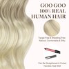GOO GOO Blonde Hair Extensions Tape in 24 Inch Balayage Ash Blonde to Golden Blonde and Platinum Blonde Natural Remy Hair Straight Long Tape in Hair Extensions 20pcs 50g