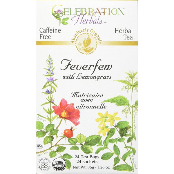 Celebration Herbals Feverfew Lemongrass Tea Organic 24 TB