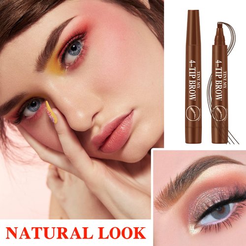 3P Eyebrow Tattoo Pen,Eyebrow Pencil Waterproof Eyebrow Microblading Brow Pen,Brow Pencil,Long Lasting Eyebrow Makeup,Creates Natural Looking Perfect Brows（Light Brown）