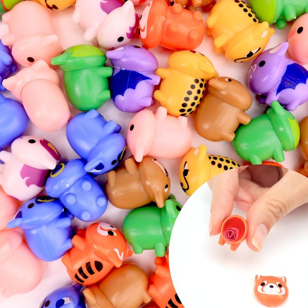 Bulk Toys - Acorn-Shaped Animal Figurines for Kids - 25 Pcs Small Figurines for Party Favors Easter Egg Fillers Goodie Bag Supplies Pinata Stuffers - Bulk Gifts for Kids - Vending Machine Toys