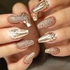 Holographic Gold Glitters Nail Art Sequins 3D Glitter Nail Flakes Decoration for Women Girls Manicure Tips DIY Acrylic Nails Supplies Shining Nail Art Design Nail Art Accessories (8 Boxes)