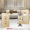 ENERLITES Elite Series Duplex Receptacle with Screwless Wall Plate, Residential Grade Duplex Outlet, Tamper-Resistant, Grounding, 15A 125V, UL Listed, 61580-TR-GDWP, Gold with Wall Plate