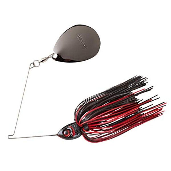 Booyah Moontalker Spinner-Bait Bass Fishing Lure, Black/Red, 3/4 oz (BYMT34603)