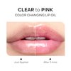 FREEORR Magic Color Changing Lip Oil, Ph Temperture Change Hydrating Plumping Moisturizing Lip Oil Gloss, Smooth Lip Lines Plump Lip,Transparent Plumping Clear Glossy Balm Care 0.2Fl oz #Clear To Pink