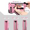 WORKPRO Pink Staple Gun, 6-in-1 Manual Brad Nailer with 4000-Pieces Staples for Fixing Material, Carpentry, Upholstery, Furniture and DIY - Pink Ribbon