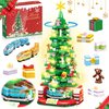 Zeluuyu Christmas Tree Building Block with LED Light, Rotating Christmas Tree 2024 Building Set for Adults, Christmas Tree Building Kit Xmas Gift for Boys and Girls (Non-Advent Block)