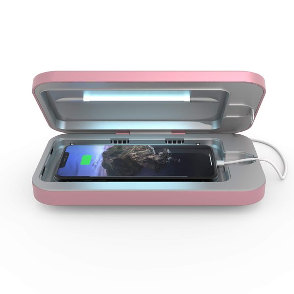 PhoneSoap 3 UV Cell Phone Sanitizer and Dual Universal Cell Phone Charger | Patented and Clinically Proven UV Light Sanitizer | Cleans and Charges All Phones - Orchid