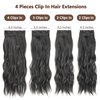ZRQ 20 Inch Clip in Hair Extensions for Women, Brown Black&Honey Blonde 4PCS Hair Extensions Clip Ins Soft Hair Pieces for Women Thick Long Wavy Hair Extensions #2H426