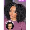 ISEE M-Cap Kinky Curly Wear Go Glueless Wigs Human Hair Pre Plucked Pre Cut Bleached Knots 9x6 HD Lace Glueless Human Hair Wigs For Women 24 Inch