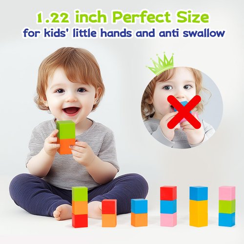 Hisine Magnetic Blocks, 48 PCS 1.22 inch Magnetic Building Blocks for Toddlers 3 4 5 6 7 8 Years Old Boys Girls Magnetic Cube Toys for Sensory STEM Education Preschool Gifts for Kids Ages 3-8