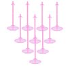 APOHALO 10 Pcs Doll Stands Display Holders Doll Stands Doll Mini Display Stand Doll Support Frame Toy Doll Accessories Prop up 11 to 13 Inch Dolls and Action Figures Doll Accessories Pink