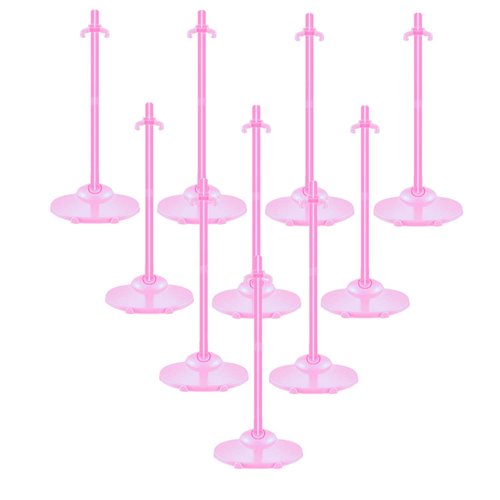 APOHALO 10 Pcs Doll Stands Display Holders Doll Stands Doll Mini Display Stand Doll Support Frame Toy Doll Accessories Prop up 11 to 13 Inch Dolls and Action Figures Doll Accessories Pink