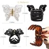RC ROCHE ORNAMENT 12 Pcs Womens Cute Butterfly French Clutcher Claws Jaw Hair Clips Interlocking Teeth Strong Hold No Slip Grip Clamp Classic Beauty Fashion Accessory, Medium Clear Brown and Black