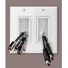 2 Gang Brush Wall Plate White Double Gang 2 outlet Cable Management for TV Cables Coax, HDMI, Ethernet Cables, Speaker Wires, low voltage Universal Pass Through