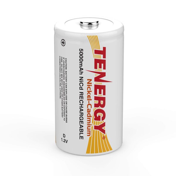 Tenergy D 5000mAh NiCd Button Top Rechargeable Battery
