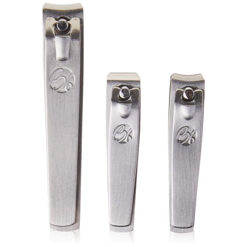 Nail PRO 3-Piece Clipper Set with Case - 3 Stainless Steel Nail Clippers Including Fingernail & Toenail Nail Cutters for Groomed Nails - Manicure & Pedicure Kit for Men & Women
