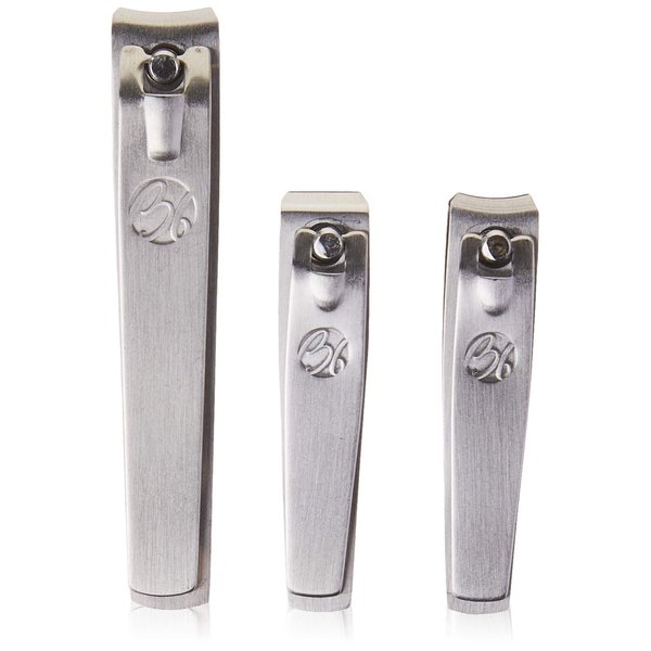 Nail PRO 3-Piece Clipper Set with Case - 3 Stainless Steel Nail Clippers Including Fingernail & Toenail Nail Cutters for Groomed Nails - Manicure & Pedicure Kit for Men & Women