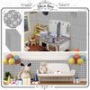 Clabby 12 Pcs Miniature Dollhouse Wallpaper Peel and Stick Cement Tile DIY Self Adhesive Dollhouse Flooring Wallpaper on 1/12 Scale 1/6 Scale for Dollhouse Accessories Decorations