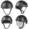 VPZenar Airsoft Helmet with Front NVG Mount and Side Rail, Airsoft Full Face and Paintball Mask with Detachable Anti Fog Gray Goggles,Tactical Airsoft Gear