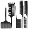 6 Pieces Hair Combs Set, 3-Way Hair Sectioning Comb Hair Dyeing Comb Rat Tail Lifting Comb Weaving Foiling Hair Comb Sectioning Foiling Comb for Hair Coloring, Black