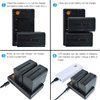 DSTE 2 Pack NP-F970 Battery + Rapid Dual Battery Charger Compatible with Sony DCM-M1 MVC-CD1000 HDR-FX1 DCR-VX2100E DSR-PD190P HXR-NX3 as NP-F930 NP-F950 NP-F960