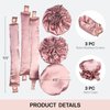 BLINKEEN Satin Heatless Hair Curler 3Sets/6PCS, Pillow Soft Rollers with Hair Caps, Soft Heatless Curling Rod Headband for All Hair Types, No Heat Curlers to Sleep In (3Sets-Pink)