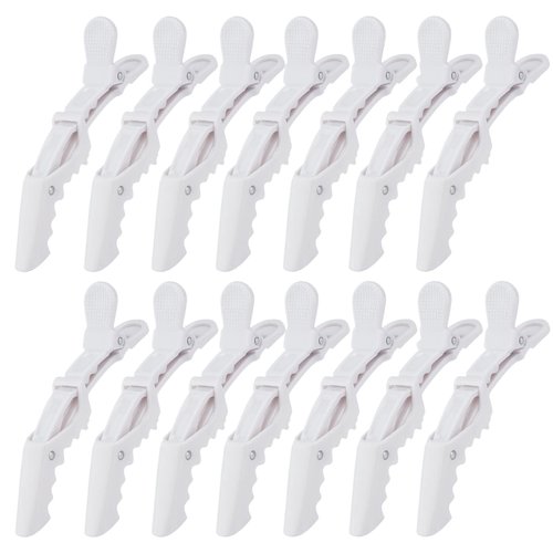 Ondder 14 Pack Alligator Hair Clips for Styling Sectioning, White Salon Pro Hair Clips for Barber Clips for Hair Coloring, Cutting, Sectioning Big Gator Cutting Hair Clips Salon Alligator Clips for Hair, Hair Styling Clips Accessories for Women Men Girls 
