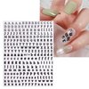 JMEOWIO 8 Sheets Glitter Letter Nail Art Stickers Decals Self-Adhesive Pegatinas Uñas English Alphabet Nail Supplies Nail Art Design Decoration Accessories