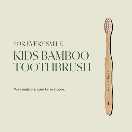 Kids Biodegradable and Eco-Friendly Bamboo Toothbrush 12-Pack - BPA Free Soft Bristle - Dentist-Approved and All-Natural with "Brush Smile Repeat" Etched on Handles by Plus Ultra