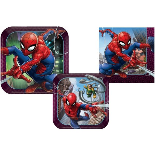 Spiderman Party Supply Pack: Bundle Includes Paper Plates & Napkins for 8 Guests